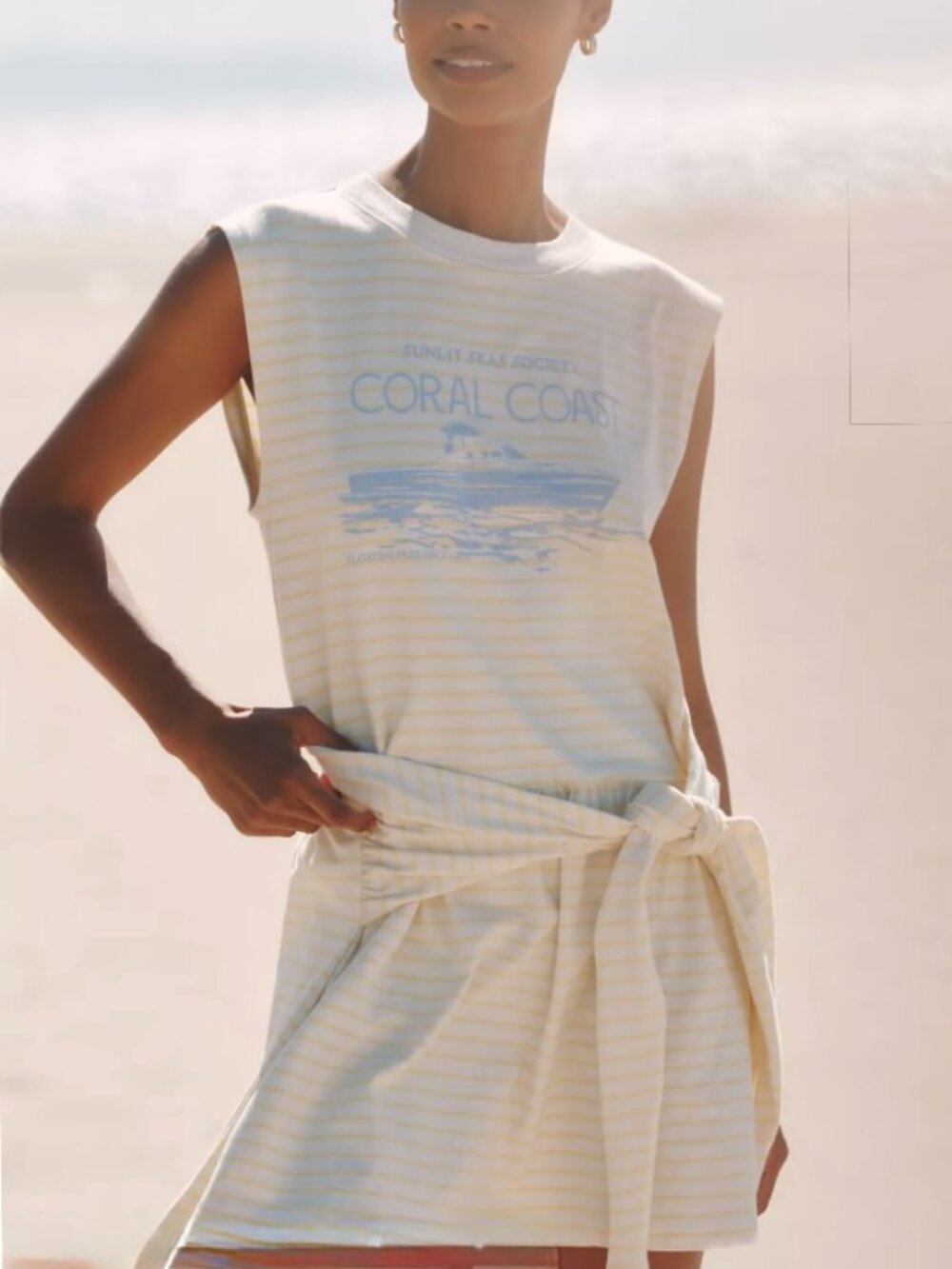 NWT - Celandine Cotton Tee Knotted Mini Dress - Anthropologie - Size Medium